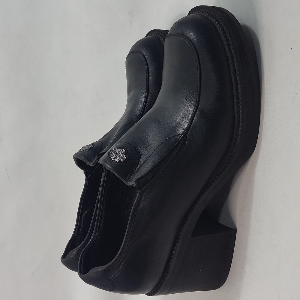Harley Davidson Y2K Black Leather Block Heel Shoes 7.5